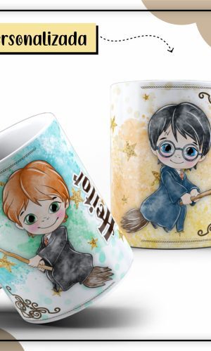 Arte Caneca Digital Harry Potter Aquarela - Arquivo Digital