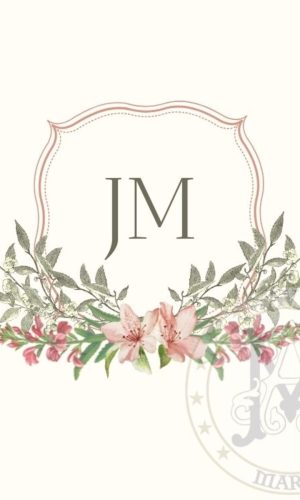 Arte Digital Brasão Monograma Aquarela Casamento Casal