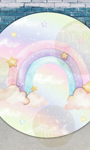 Arte Digital Painel Arco Iris Aquarela