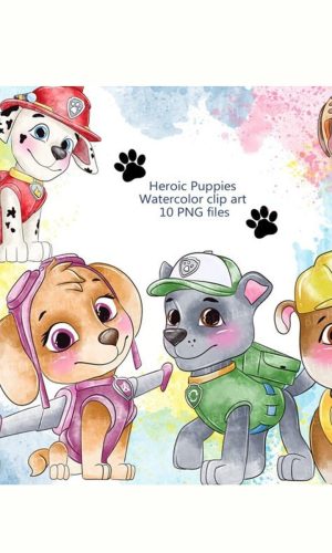 Arte Digital Patrulha Canina Aquarela