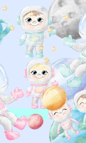 Astronauta Aquarela Kit Digital Compre 1 Leve 3