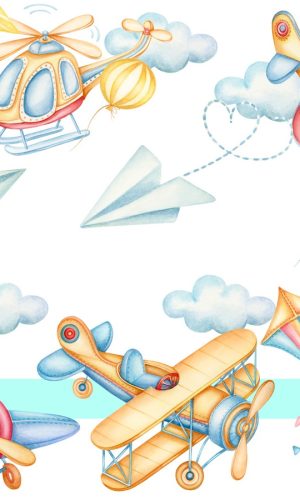 Avião Aquarela Kit Digital Compre 1 Leve 2 Ref1005