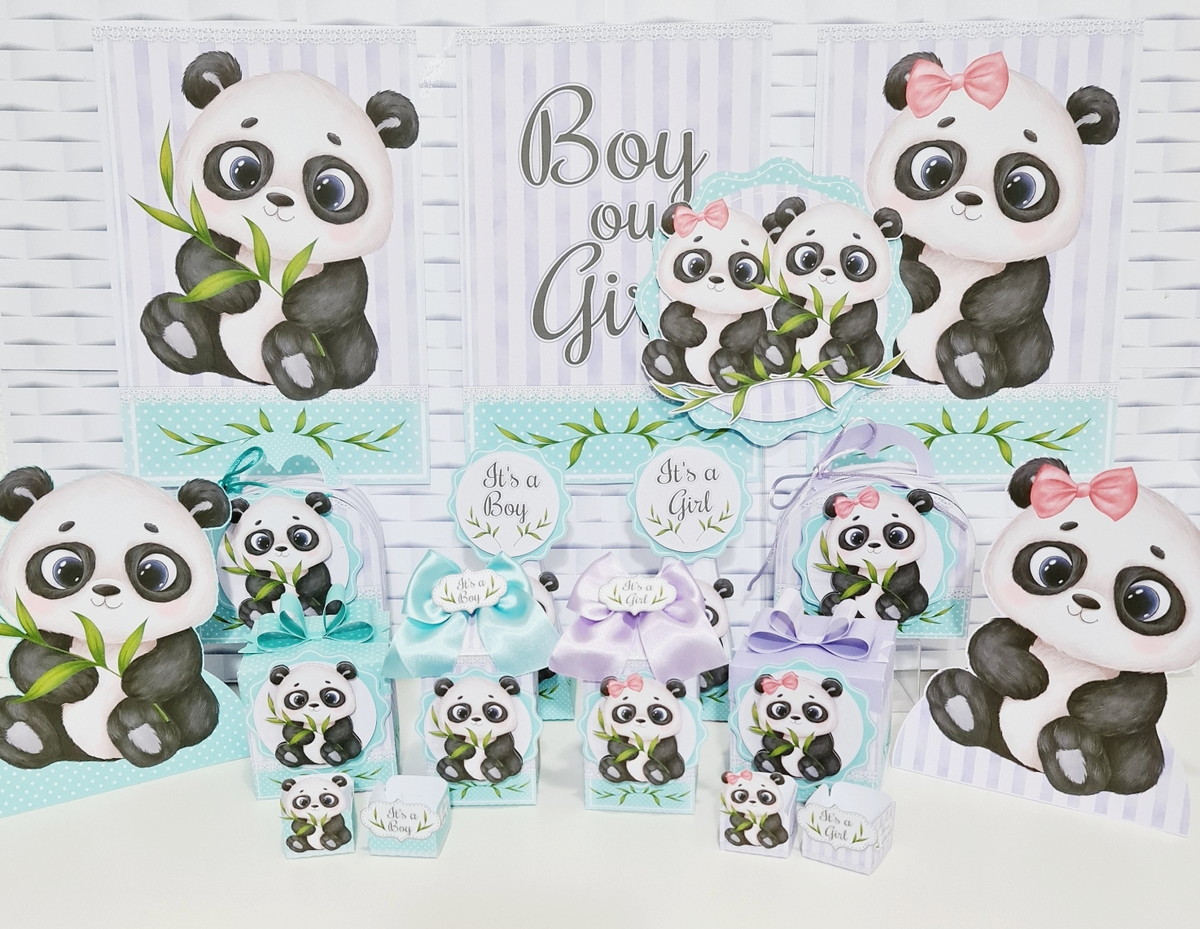 Chá Revelação Panda - Arquivos Corte Studio e pdf 2512