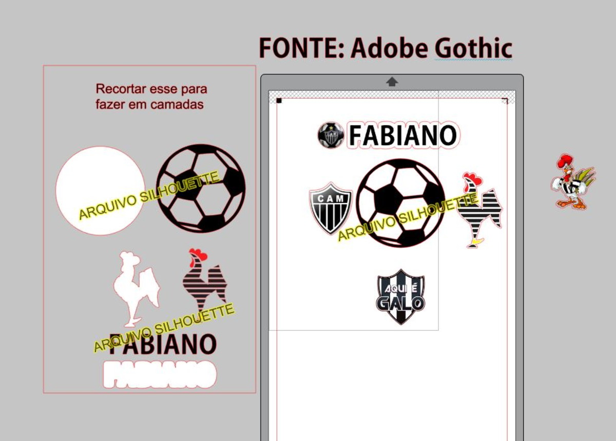COMBO + Arquivo de Corte - Topo de Bolo Atlético Mineiro