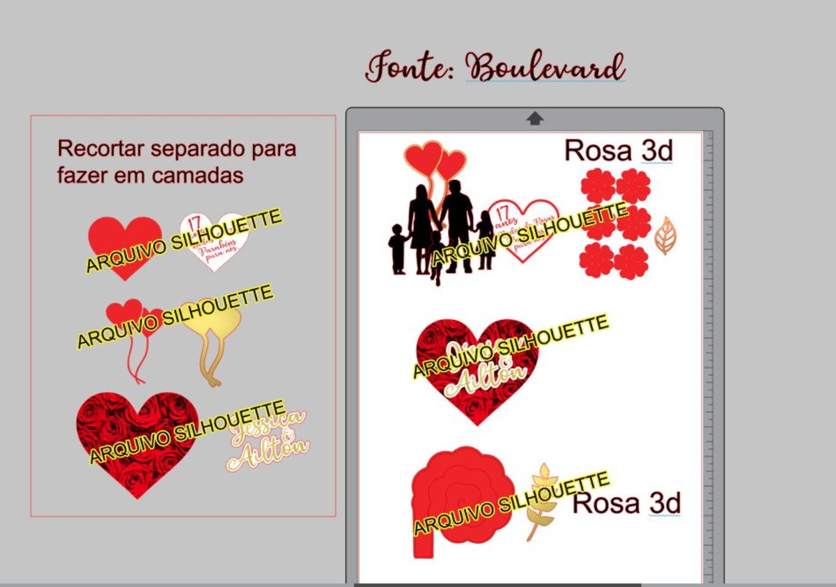 Combo + Arquivo De Corte - Topo De Bolo Bodas De Rosas - Imagem 3