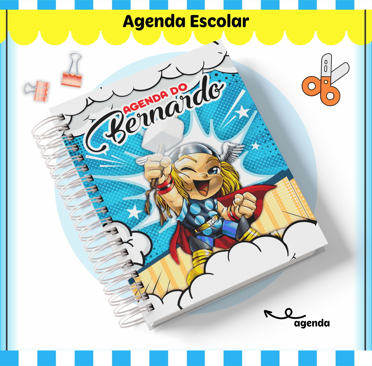 Etiquetas. Cadernos, Thor em Png e pdf - Imagem 3