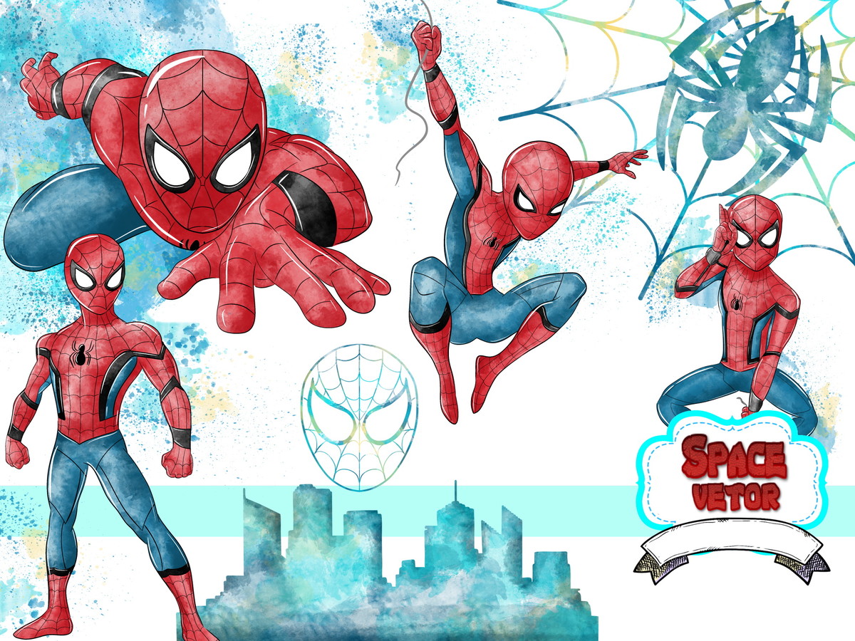 Homem Aranha Aquarela , Kit Digital Compre 1 Leve 3