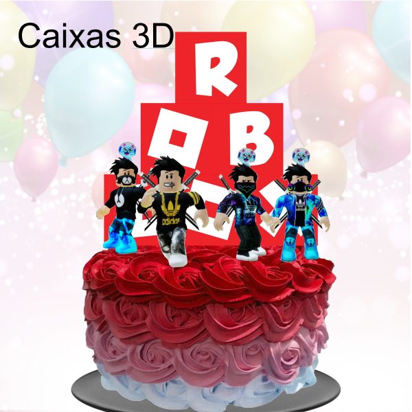 Kit com 5 arquivos de corte 04-ROBLOX TOPO DE BOLO PRINT CUT