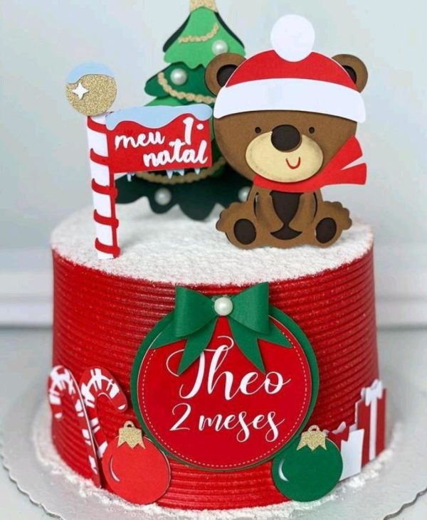 Kit com 5 arquivos de corte: 124-NATAL TOPO DE BOLO CAMADAS