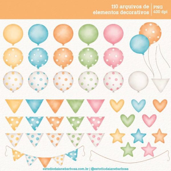 Kit Digital 365 Sorrisos - Cliparts Aquarela - Image 5