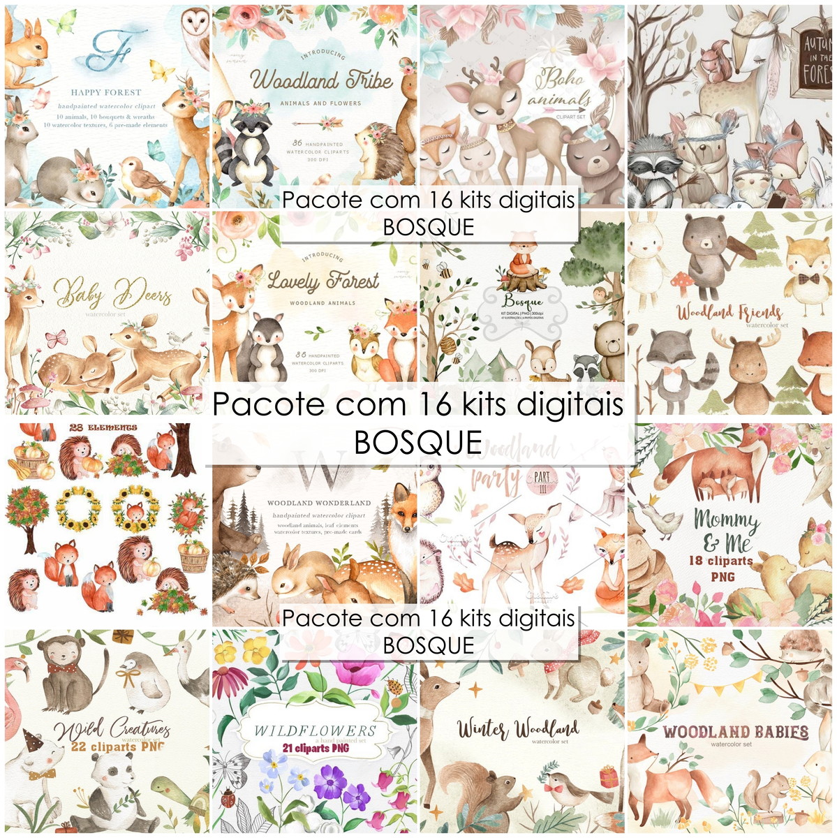 Kit Digital Bosque (pacote com 16 Kits)