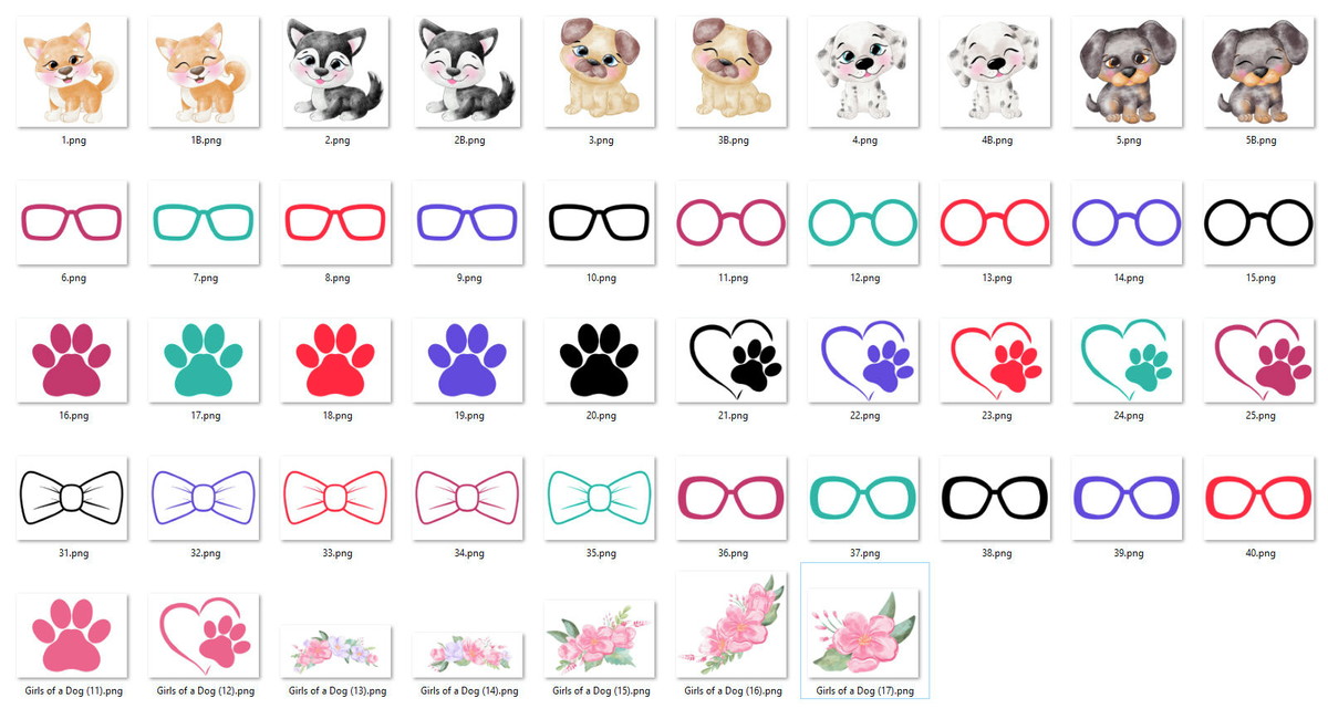 Kit Digital Cachorros Aquarela - Imagem 2