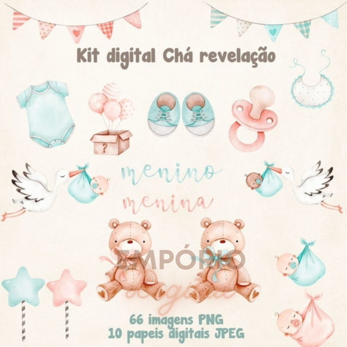 Kit Digital Chá Revelação