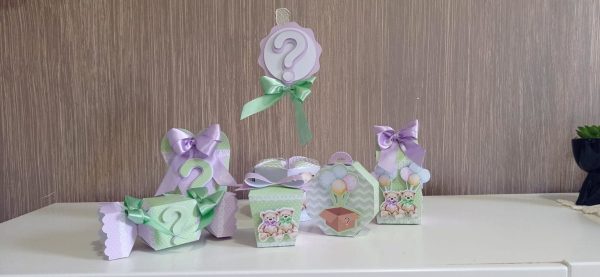 Kit Digital Chá Revelação Ursinhos Verde Lilas - Imagem 5
