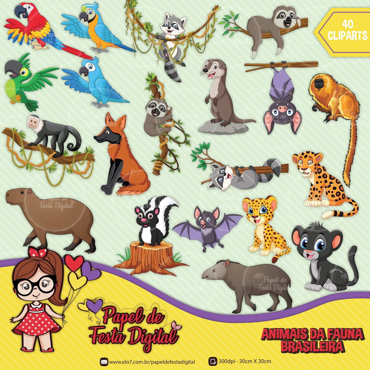 Kit Digital Completo Animais da Fauna Brasileira - Imagem 2