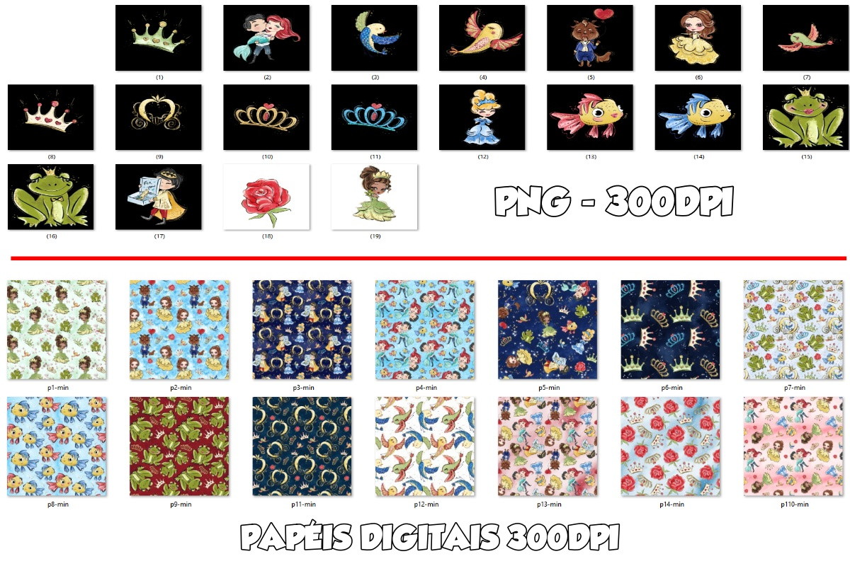 Kit Digital Conto de Fadas Aquarela - Imagem 2