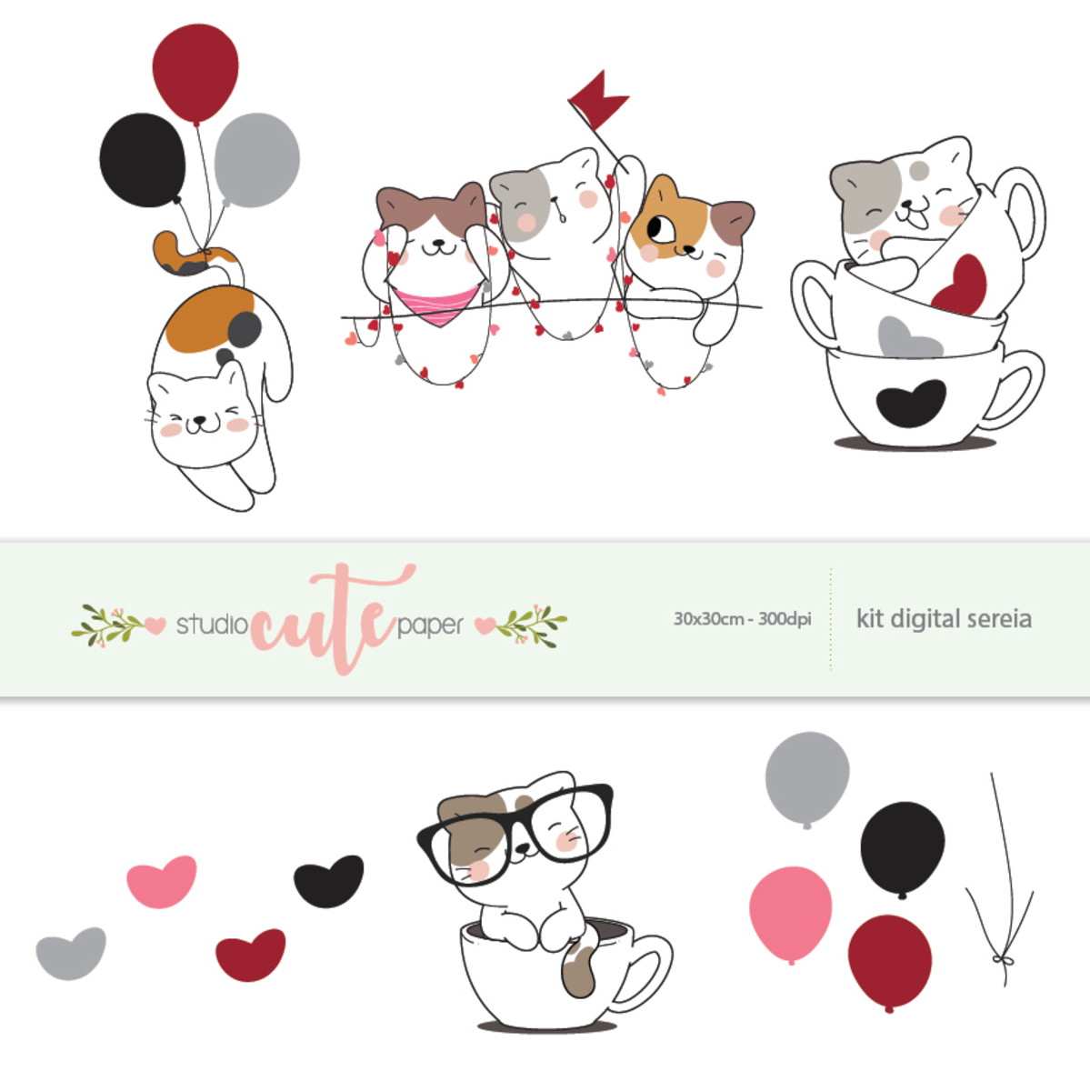 Kit Digital - Cute Cat - Imagem 2