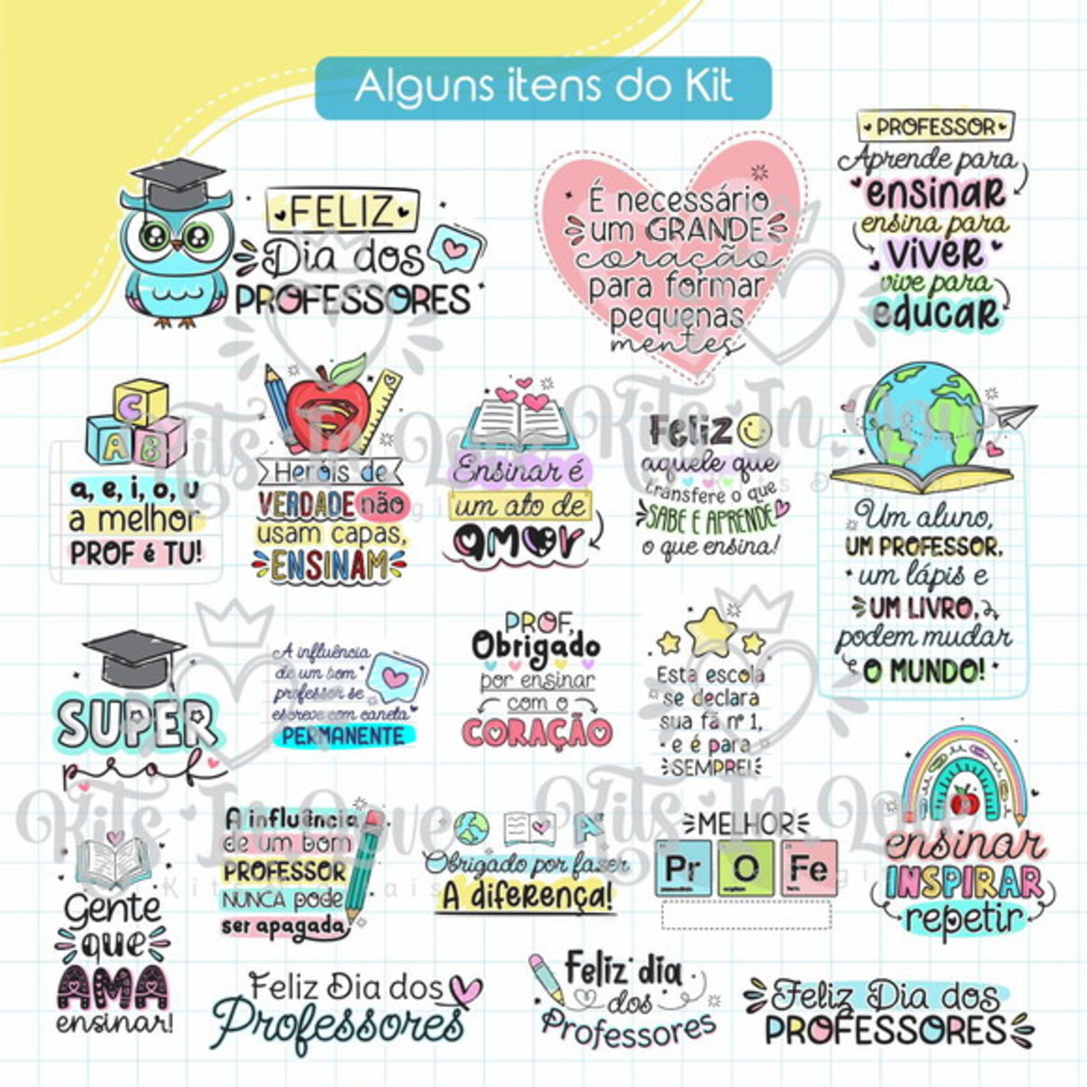 Kit Digital Dia dos Professores | Frases Dia Professor | Kit - Imagem 2