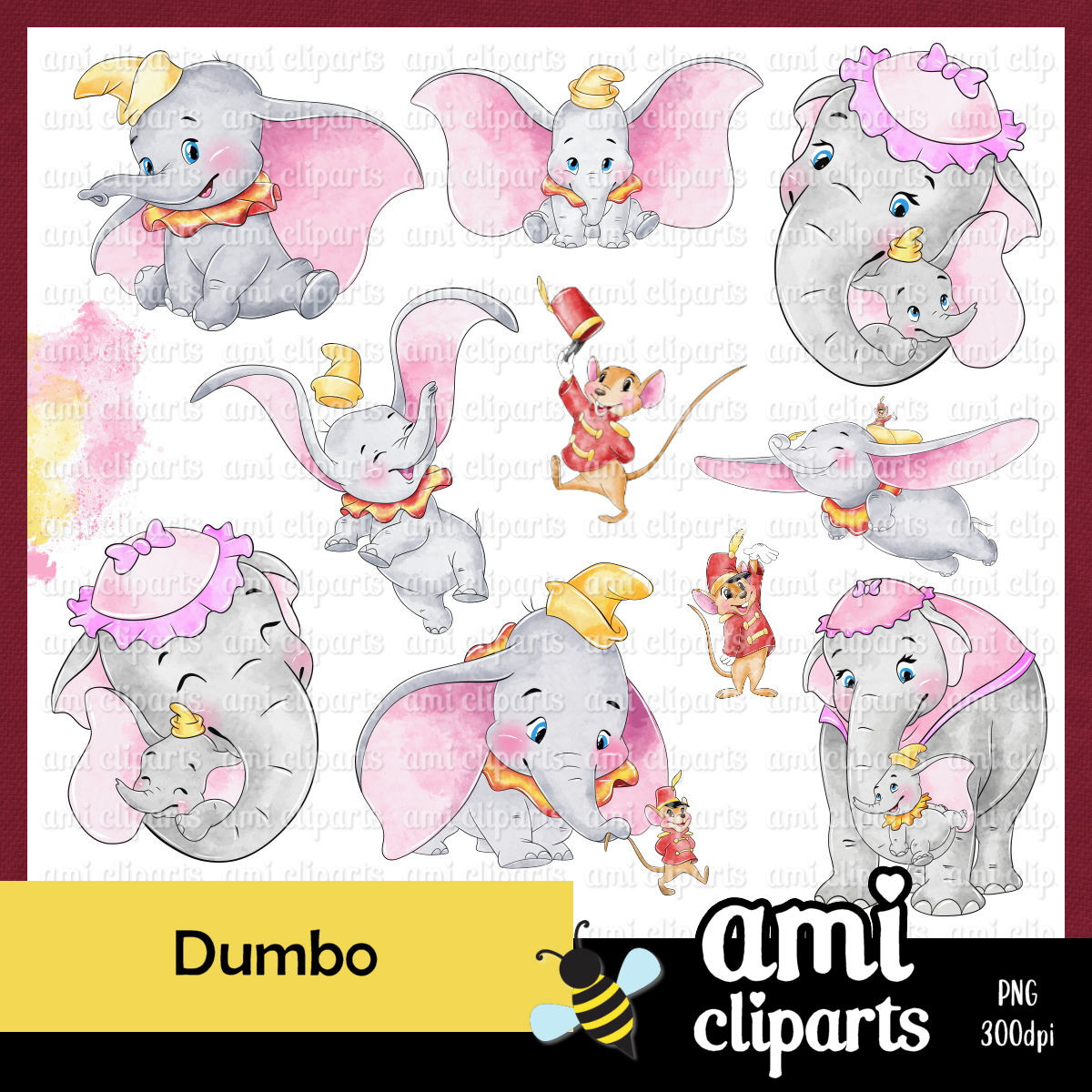 Kit digital Dumbo aquarela