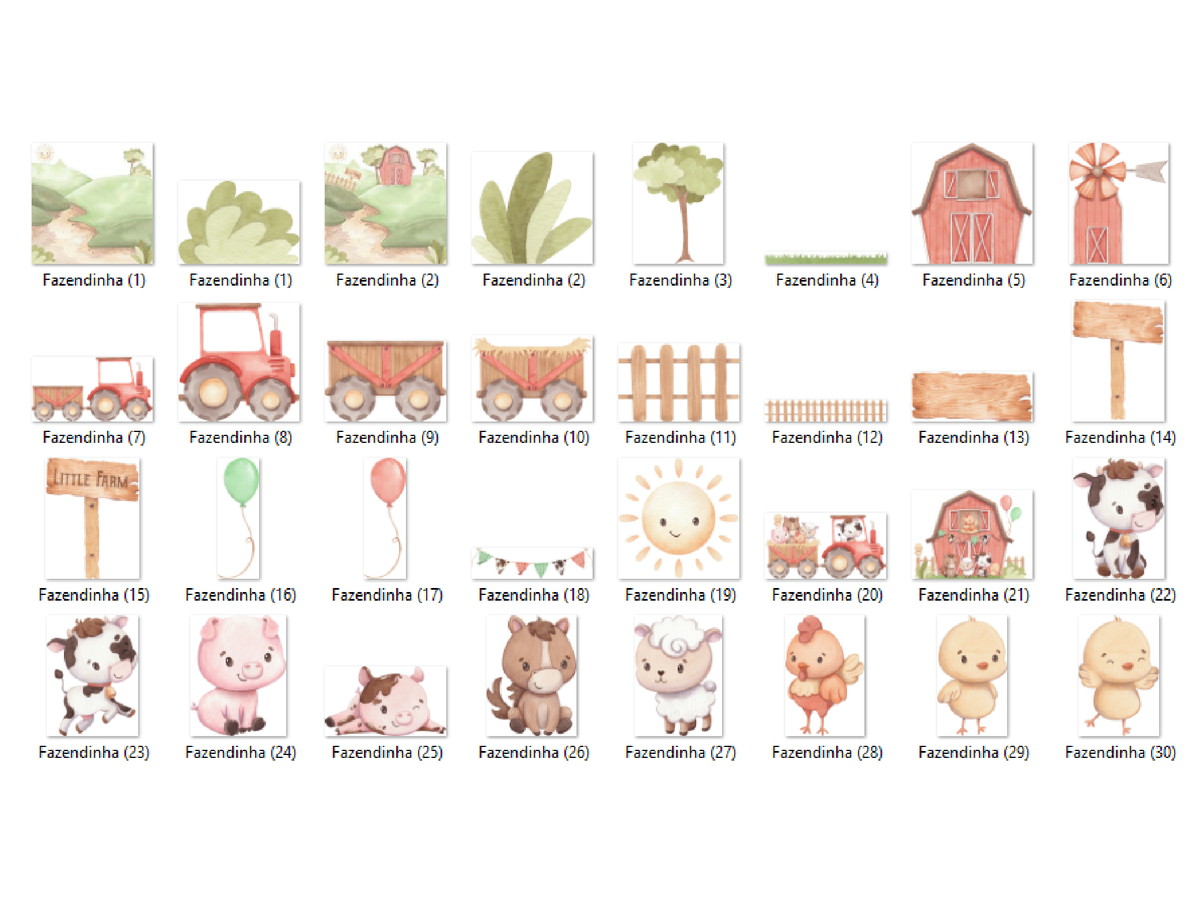 Kit Digital - Fazendinha Aquarela 10 - Imagem 2