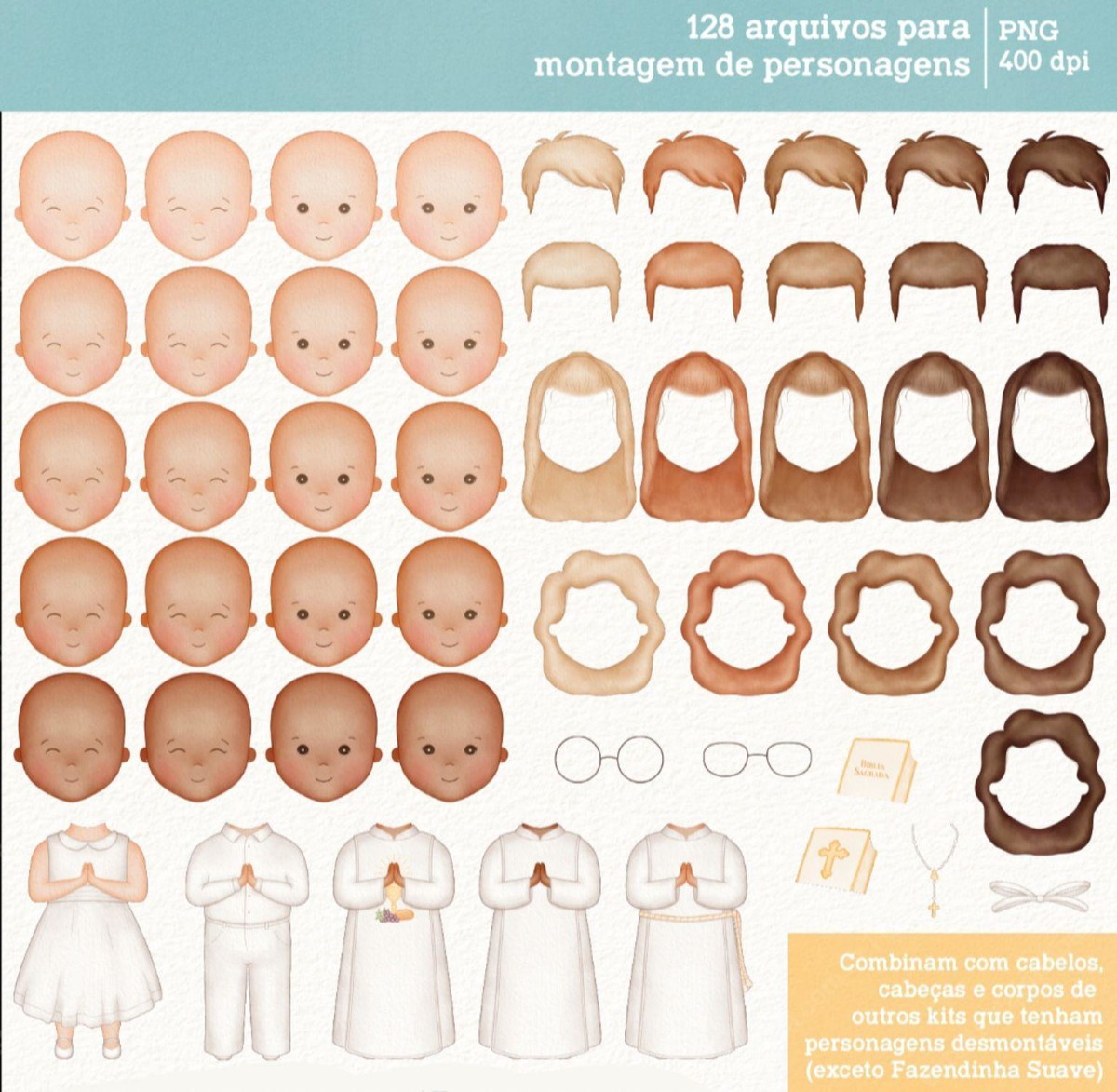 Kit Digital Fé Cristã - Cliparts em Aquarela - Imagem 5