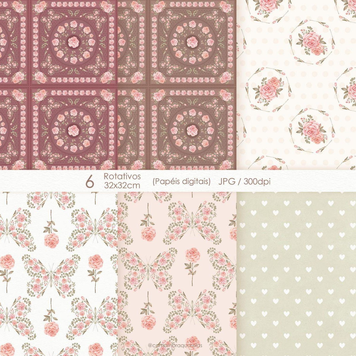 Kit Digital Flores Aquarela Caa - Imagem 2