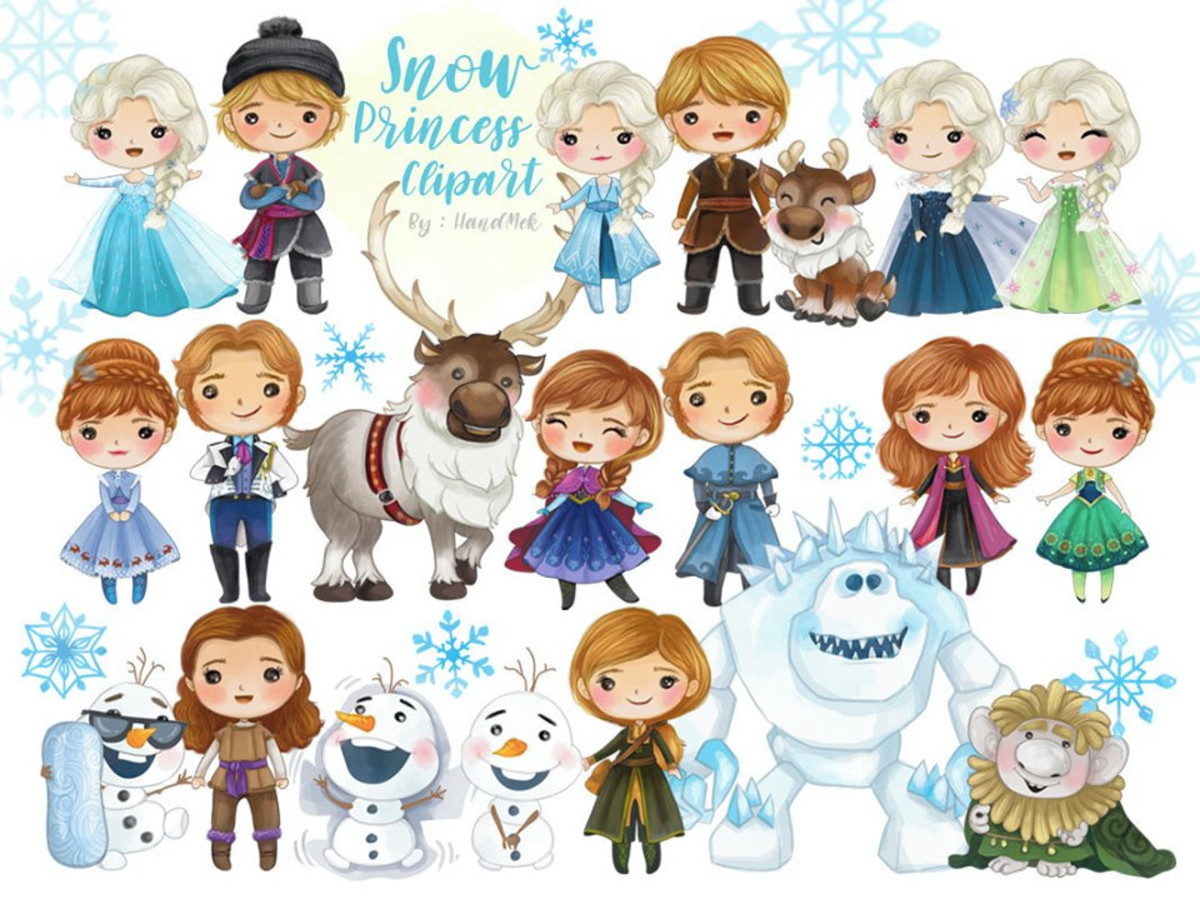 kit digital frozen_cute aquarela