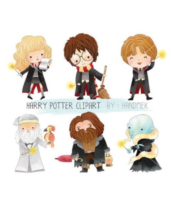 kit Digital Harry Potter Aquarelado PNG- Scrapbook