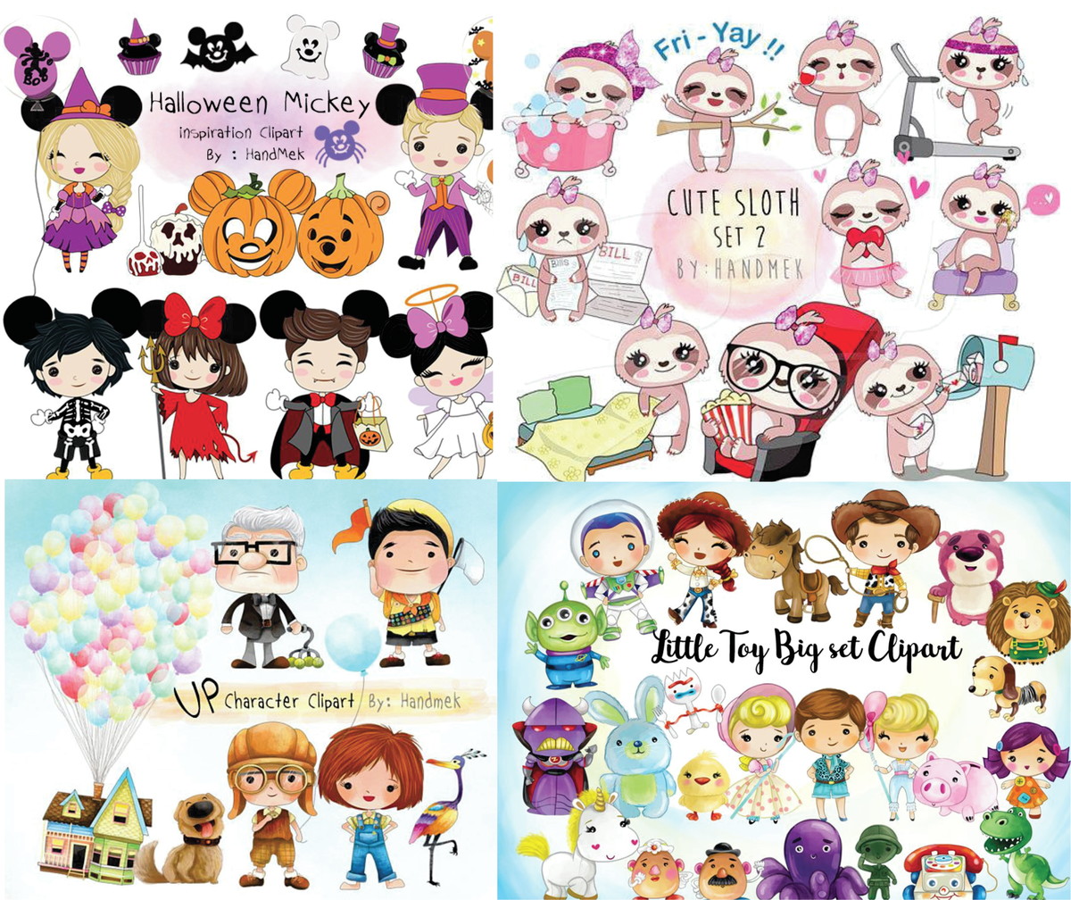 Kit Digital Mega Pacote Aquarela Arquivo Png - Imagem 2