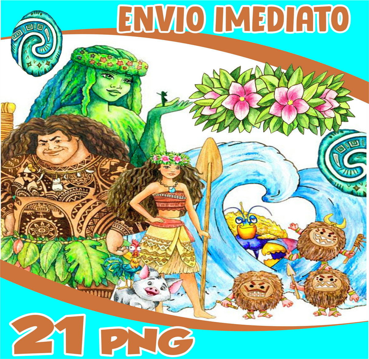Kit Digital Moana Aquarela