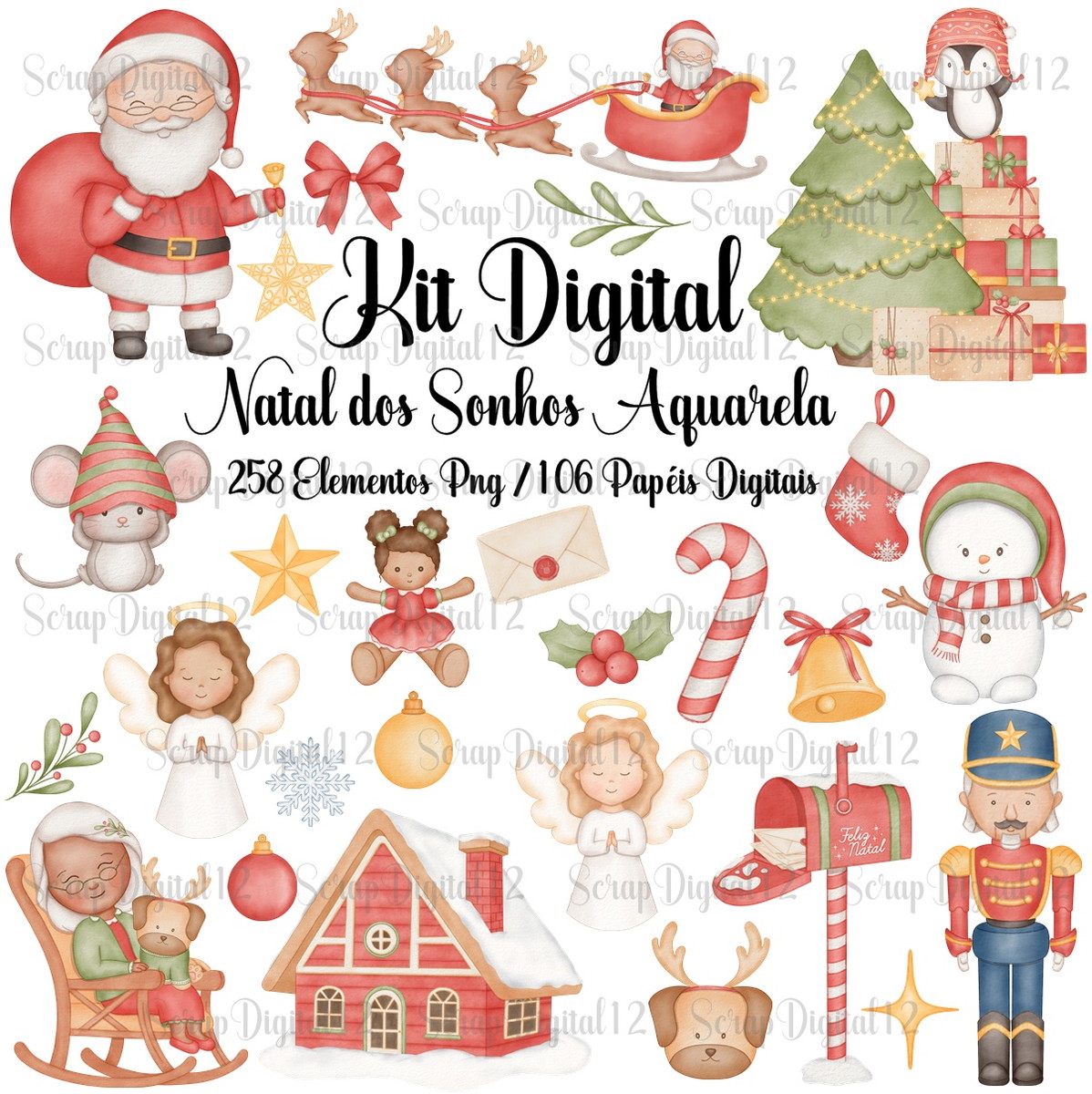 Kit Digital - Natal dos Sonhos Aquarela