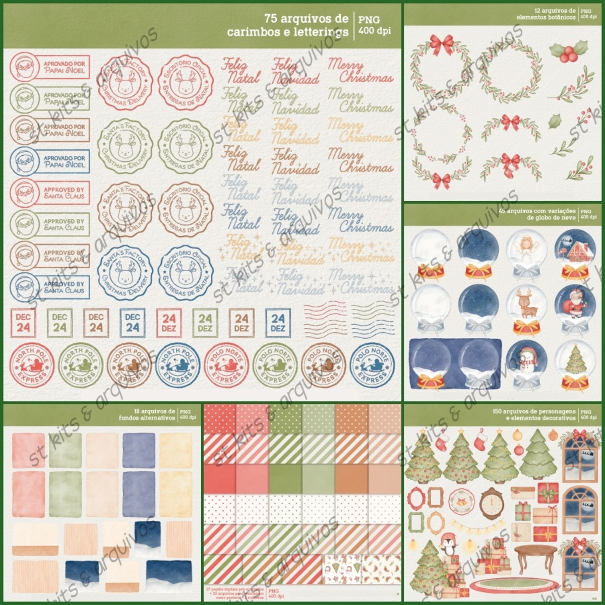 Kit Digital Natal dos Sonhos em Aquarela - Imagem 3