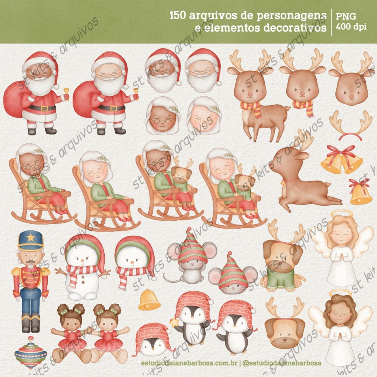 Kit Digital Natal dos Sonhos em Aquarela - Imagem 2