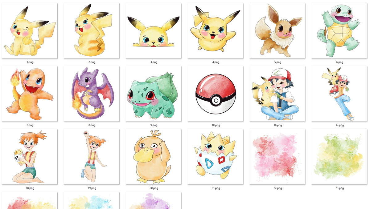 Kit Digital Pokemon Aquarela - Imagem 2