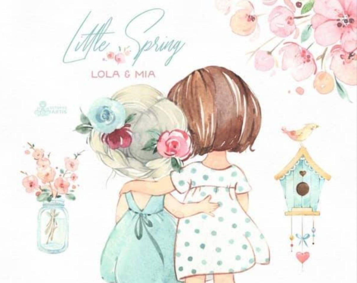 Kit Digital Primavera Aquarela - Lola e Mia-compre 1 Leve 5 - Imagem 2