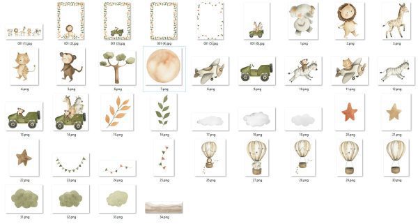 #160 Kit Digital Safari Aquarela - Imagem 2