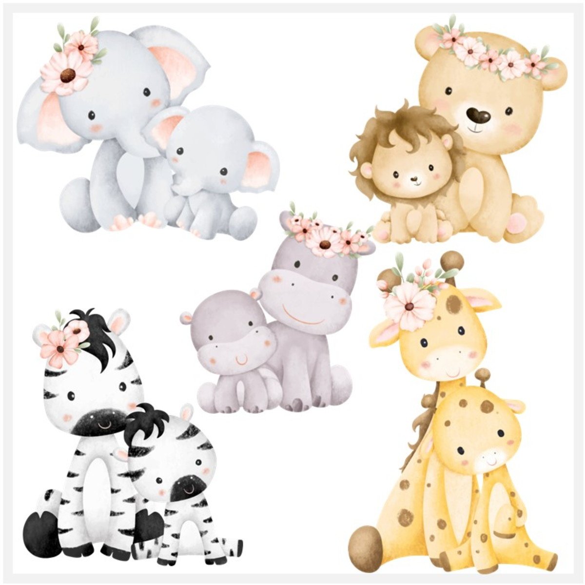 Kit Digital - Safari Aquarela - Mães E Bebês - Imagem 2