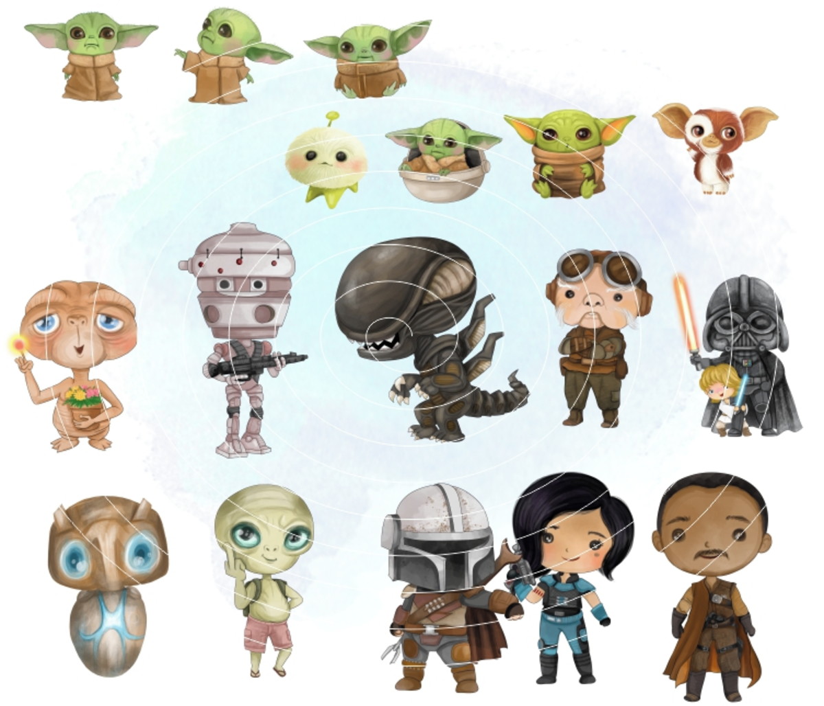 Mega Kit Digital - Star Wars Aquarela (cod. 0095) - Imagem 2