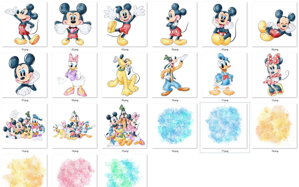 Kit Digital Turma do Mickey Aquarela - Imagem 2