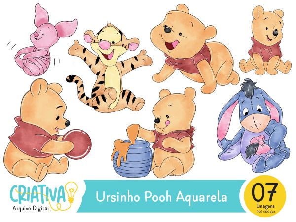 Kit Digital - Ursinho Pooh Aquarela