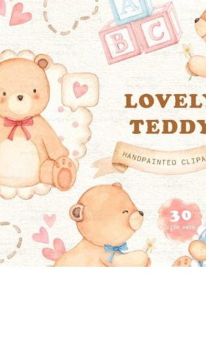 Kit Digital Ursinho Teddy Aquarelado (001)