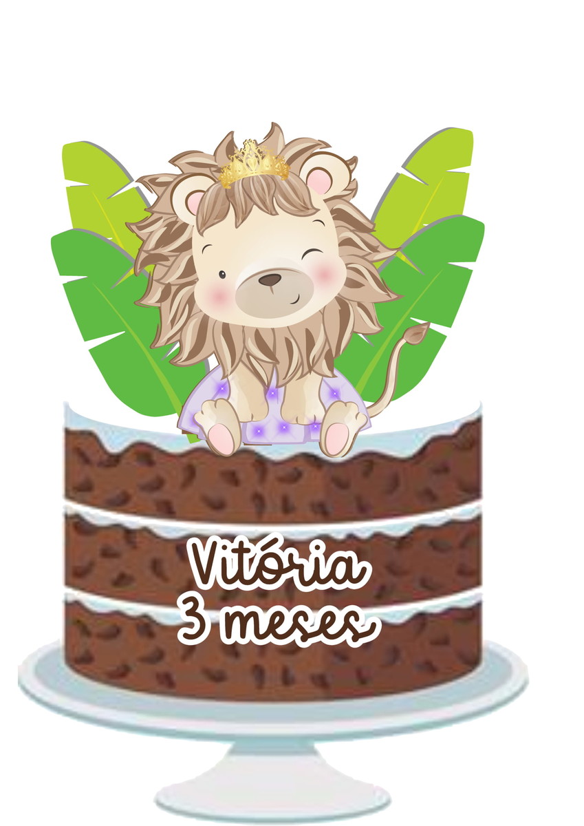 Leão e Leoa Cute em Camadas - Arquivo Digital - Imagem 2