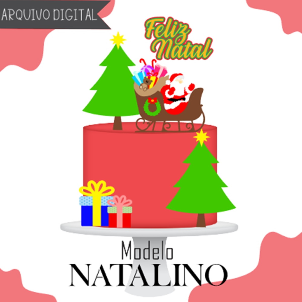 Natal Natalino-topo de Bolo Arquivo de Corte e Impressão(3)
