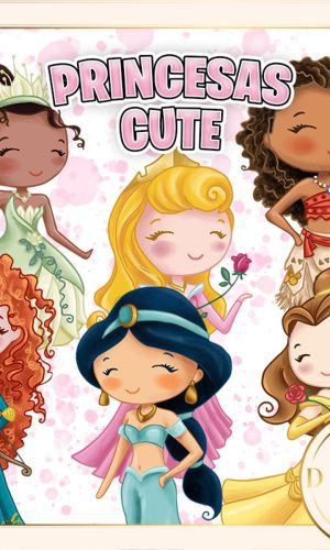 Princesas Cute Aquarela Kit Digital