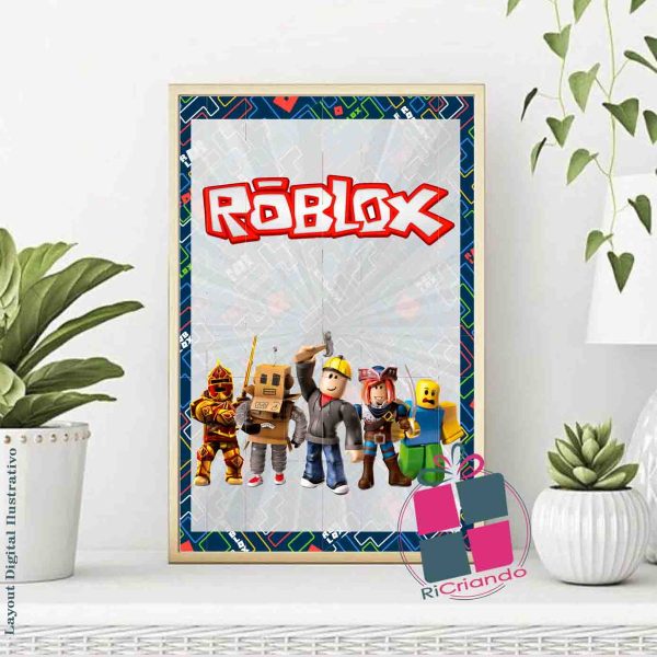 QUADROS ROBLOX – ARQUIVO DIGITAL - Topo de Bolo Para Imprimir