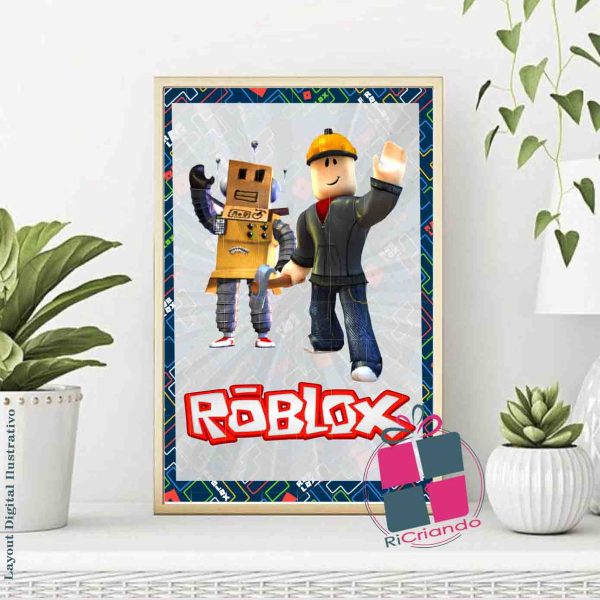 QUADROS ROBLOX – ARQUIVO DIGITAL - Topo de Bolo Para Imprimir