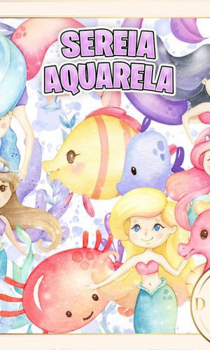 Sereia Aquarela Kit Digital