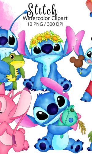 Stitch Aquarela Compre 1 Leve2 Kit Digital