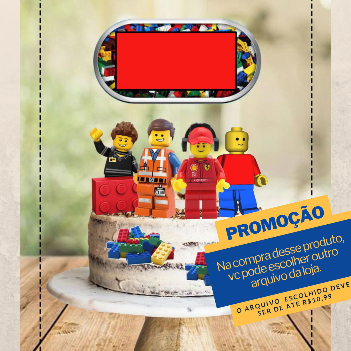 Studio/pdf Arquivo de Corte Topo de Bolo Lego