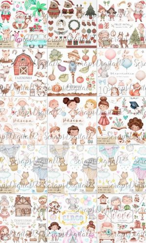 Super Combo - 40 Kits Digital Aquarela